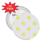 Polka Dots - Pastel Yellow on White 2.25  Button (10 pack)