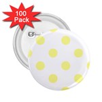 Polka Dots - Pastel Yellow on White 2.25  Button (100 pack)
