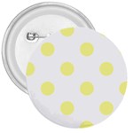 Polka Dots - Pastel Yellow on White 3  Button