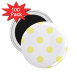 Polka Dots - Pastel Yellow on White 2.25  Magnet (100 pack)
