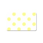 Polka Dots - Pastel Yellow on White Magnet (Name Card)