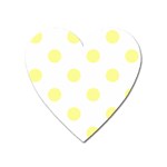 Polka Dots - Pastel Yellow on White Magnet (Heart)