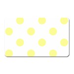 Polka Dots - Pastel Yellow on White Magnet (Rectangular)