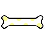 Polka Dots - Pastel Yellow on White Magnet (Dog Bone)