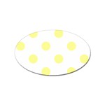 Polka Dots - Pastel Yellow on White Sticker Oval (10 pack)