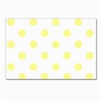 Polka Dots - Pastel Yellow on White Postcard 5  x 7 