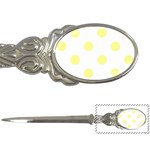 Polka Dots - Pastel Yellow on White Letter Opener