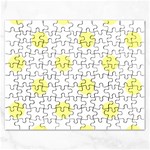 Polka Dots - Pastel Yellow on White Jigsaw Puzzle (Rectangular)