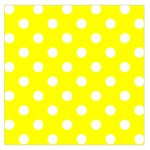 Polka Dots - White on Yellow Large Satin Scarf (Square)