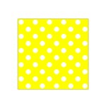 Polka Dots - White on Yellow Satin Bandana Scarf