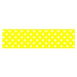 Polka Dots - White on Yellow Satin Scarf (Oblong)