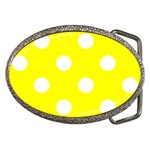 Polka Dots - White on Yellow Belt Buckle
