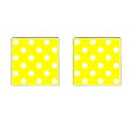 Polka Dots - White on Yellow Cufflinks (Square)