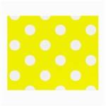 Polka Dots - White on Yellow Small Glasses Cloth (2 Sides)