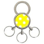 Polka Dots - White on Yellow 3-Ring Key Chain