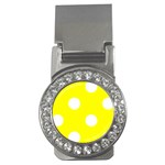 Polka Dots - White on Yellow Money Clip (CZ)