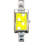 Polka Dots - White on Yellow Rectangle Italian Charm Watch