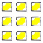 Polka Dots - White on Yellow Mega Link Italian Charm (9 pack)