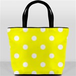 Polka Dots - White on Yellow Bucket Bag