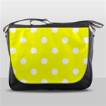 Polka Dots - White on Yellow Messenger Bag