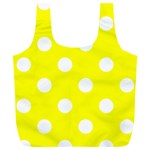 Polka Dots - White on Yellow Full Print Recycle Bag (XL)