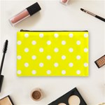 Polka Dots - White on Yellow Cosmetic Bag (M)