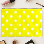 Polka Dots - White on Yellow Cosmetic Bag (XXL)