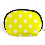 Polka Dots - White on Yellow Accessory Pouch (Medium)