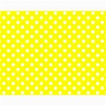 Polka Dots - White on Yellow Collage 11  x 14 