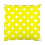 Polka Dots - White on Yellow Standard Cushion Case (One Side)
