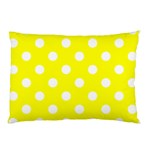 Polka Dots - White on Yellow Pillow Case (Two Sides)
