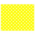 Polka Dots - White on Yellow Double Sided Flano Blanket (Medium)
