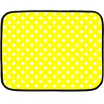 Polka Dots - White on Yellow Fleece Blanket (Mini)
