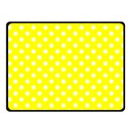 Polka Dots - White on Yellow Fleece Blanket (Small) (One Side)