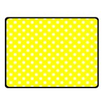 Polka Dots - White on Yellow Double Sided Fleece Blanket (Small) (Two Sides)