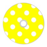 Polka Dots - White on Yellow CD Wall Clock