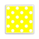 Polka Dots - White on Yellow Memory Card Reader with Storage (Square)