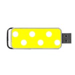 Polka Dots - White on Yellow Portable USB Flash (One Side)