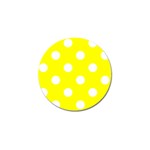 Polka Dots - White on Yellow Golf Ball Marker (4 pack)