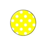 Polka Dots - White on Yellow Hat Clip Ball Marker