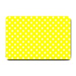 Polka Dots - White on Yellow Small Doormat