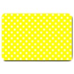 Polka Dots - White on Yellow Large Doormat