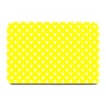 Polka Dots - White on Yellow Plate Mat
