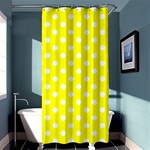 Polka Dots - White on Yellow Shower Curtain 36  x 72  (Stall)