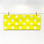 Polka Dots - White on Yellow Hand Towel