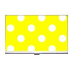 Polka Dots - White on Yellow Business Card Holder