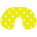 Polka Dots - White on Yellow Travel Neck Pillow