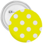 Polka Dots - White on Yellow 3  Button