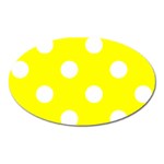 Polka Dots - White on Yellow Magnet (Oval)