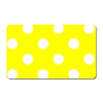 Polka Dots - White on Yellow Magnet (Rectangular)